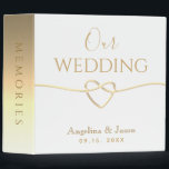 Minimal Gold Wedding Album Binder<br><div class="desc">This simple and elegant white and gold personalized wedding album is the perfect gift for newlyweds. With a modern,  minimalist design,  it beautifully captures precious memories from their special day. The sophisticated gold accents and customizable details make it a timeless keepsake that they'll treasure forever.</div>