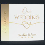Minimal Gold Wedding Album Binder<br><div class="desc">This simple and elegant white and gold personalized wedding album is the perfect gift for newlyweds. With a modern,  minimalist design,  it beautifully captures precious memories from their special day. The sophisticated gold accents and customizable details make it a timeless keepsake that they'll treasure forever.</div>