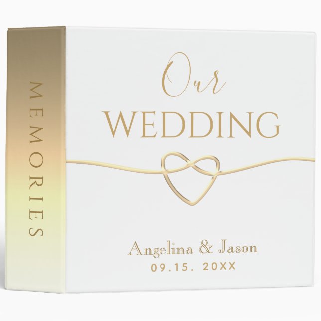 Minimal Gold Wedding Album Binder (Front/Spine)