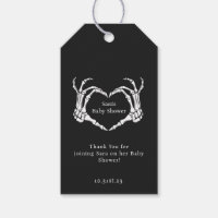 Minimal Goth Skeleton Hands Baby Shower Favour