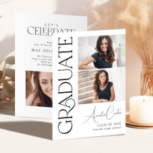 Minimal Graceful Elegance 3 Photo Graduation