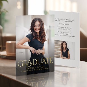 Minimal Graceful Elegance Photo Grad Announcement