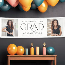 Minimal Graceful Elegance Photo Graduation Party