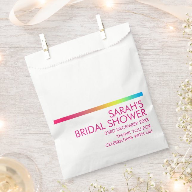 Minimal Gradient Holographic Bridal Shower Favour Bag (Clipped)