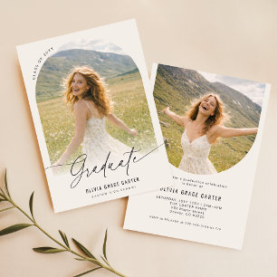 Minimal Graduate Arch Photo Graduation Party Invitation