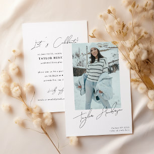 Minimal Graduate Photo Graduation Party Invitation