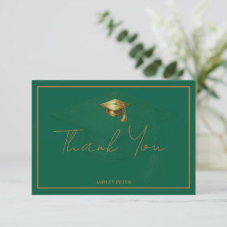 Minimal Graduation Cap Tassel Thank You Card