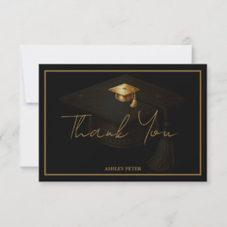 Minimal Graduation Cap Tassel Thank You Card
