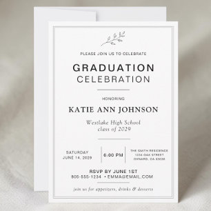 Minimal Graduation Celebration Invitation
