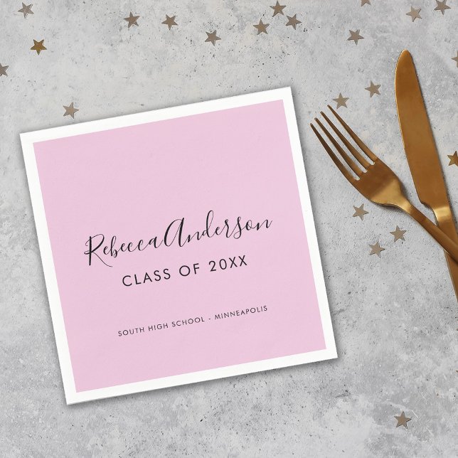 Minimal Graduation Class of 2026 Calligraphy Napkin (Creator Uploaded)