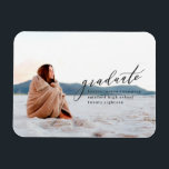 MINIMAL GRADUATION MAGNET<br><div class="desc">A MINIMAL BEAUTIFUL PHOTO GRADUATE ANNOUNCEMENT. HAND LETTERED CALLIGRAPHY. PART OF A COLLECTION.</div>