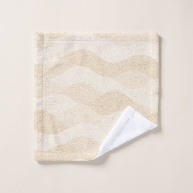 Minimal Grain Texture ,Soft, Neutral pattern Bath Towel Set (Wash Cloth)