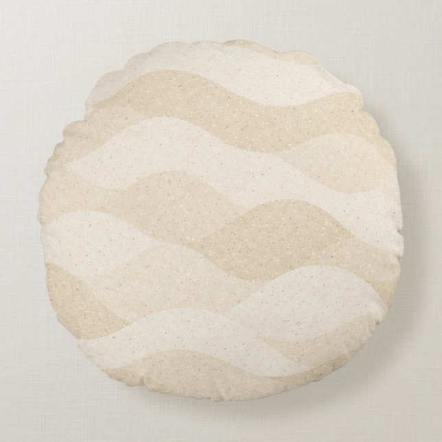 Minimal Grain Texture ,Soft, Neutral pattern Round Pillow (Front)