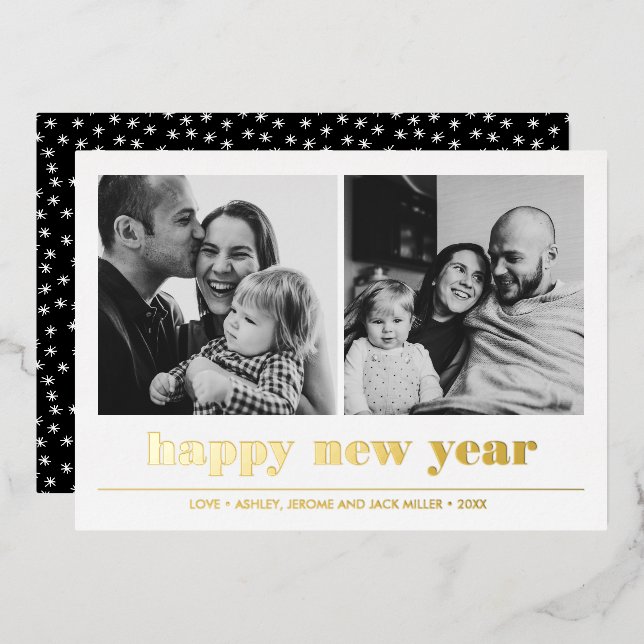 Minimal Graphic | Happy new year collage 2 Photo   (Front/Back)
