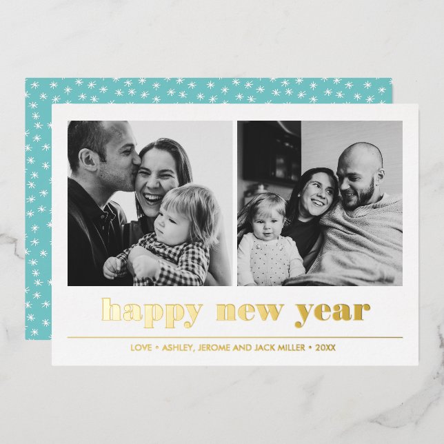Minimal Graphic | Happy new year collage 2 Photo  (Front/Back)