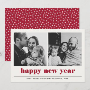 Minimal Graphic   Happy new year collage 2 Photo Card