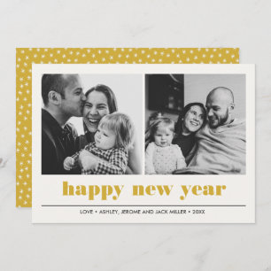 Minimal Graphic   Happy new year collage 2 Photo Card