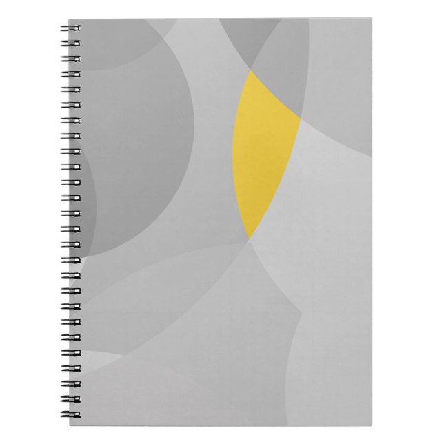 Minimal Gray and Yellow Geometric Art Notebook (Front)