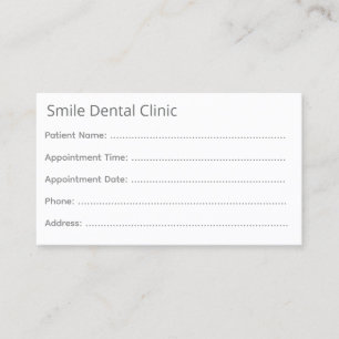 Minimal Gray Dental Appointment Card