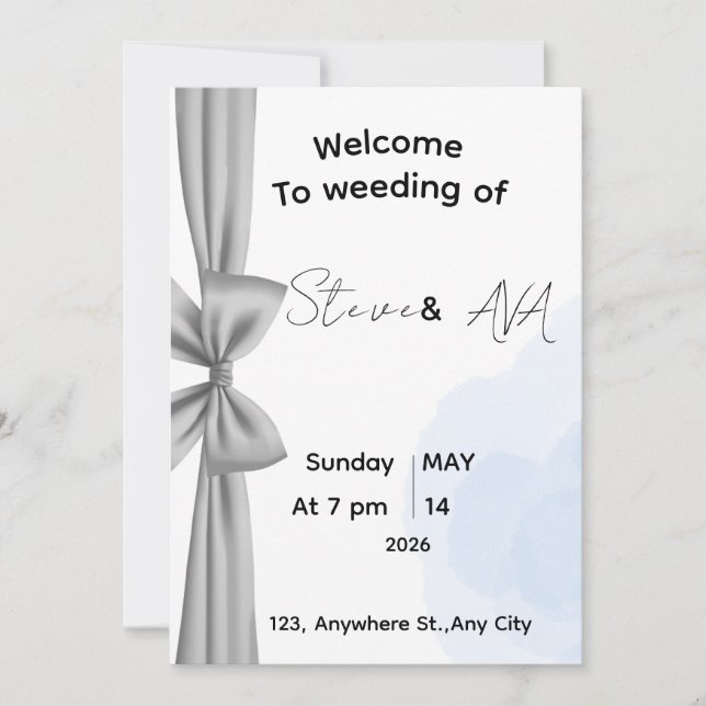 Minimal Gray Romantic Wedding Invitation | Elegant (Devant)