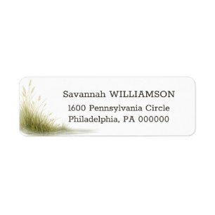 Minimal Green Marsh Grass Address Label