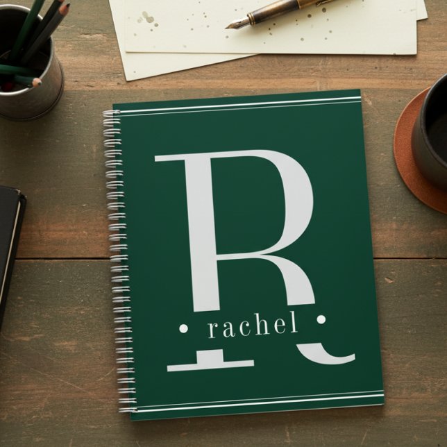 Minimal Green & White Monogram Planner (Creator Uploaded)