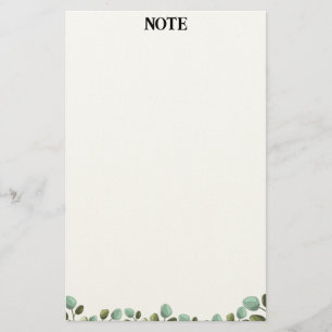 Minimal Greenery Botanical Stationery Paper