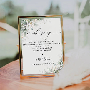 Minimal Greenery Bridal Shower Oh Snap Sign