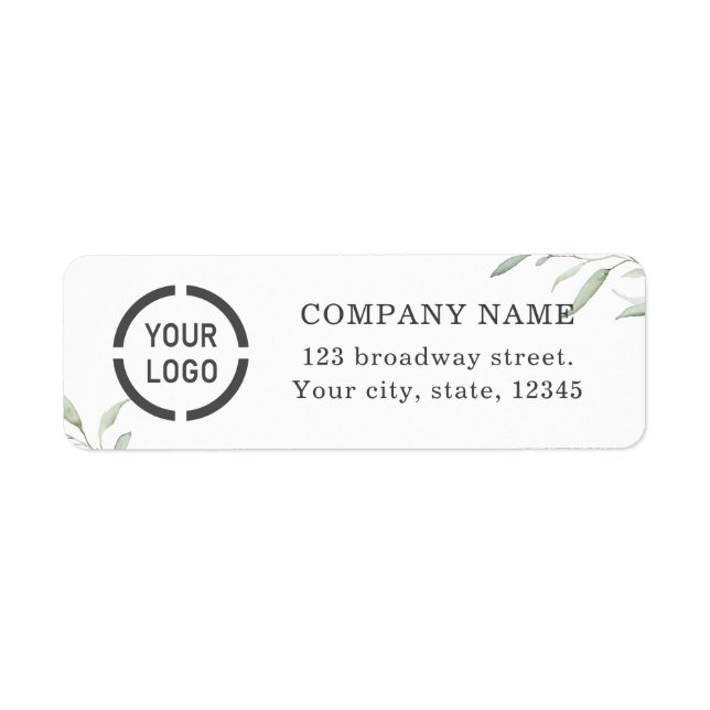 Minimal greenery business logo return address (Front)