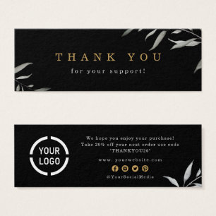Minimal greenery business logo thank you insert