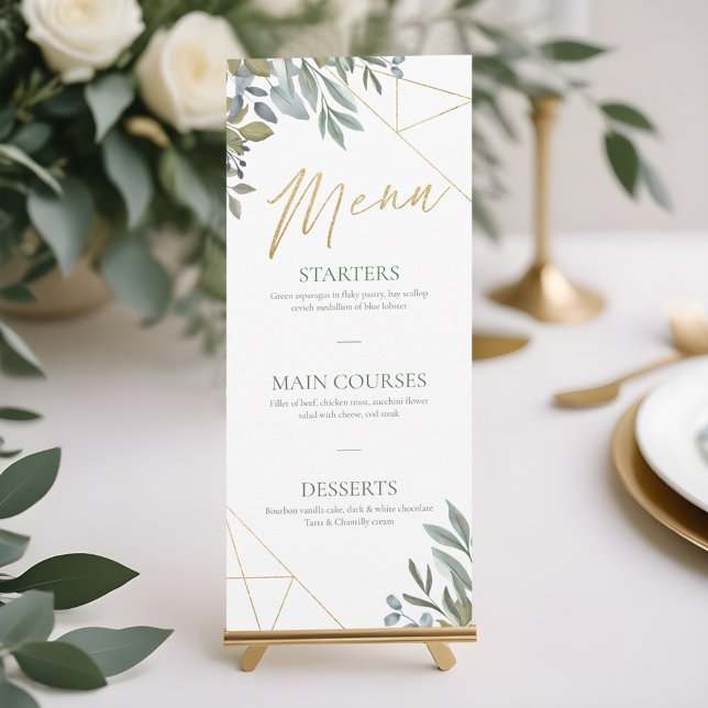 Minimal Greenery & Geometric Terrarium Menu Card (Minimal Greenery & Geometric Terrarium Menu Card)