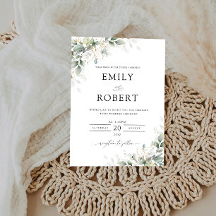 Minimal Greenery Wedding Invitation