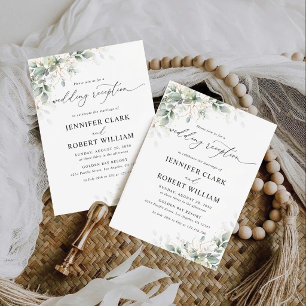 Minimal Greenery Wedding Reception Invitation
