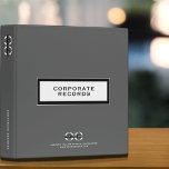 Minimal Grey Corporate Records Book Binder<br><div class="desc">Corporate Record Book Binder designed for storing corporate documents and records. Ideal for corporate records, documents, financials, bookkeeping, creating corporate compliance kits, creating a corporate record book for LLC, S Corp and more. Designed with a horizontal logo banner image (2560 x 1440 px), you can customize by changing the text...</div>