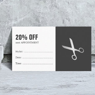 Minimal Grey Faux Silver Hair Appointment Coupon