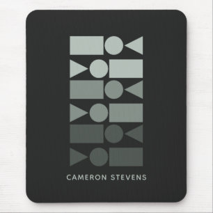 Minimal Grey Green Geometric Design Personalized  Mouse Pad
