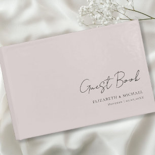 Minimal, Grey Handwriting Script Wedding  Guest Book