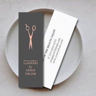 Minimal Grey Pale Pink Scissor Hair Stylist Mini Business Card