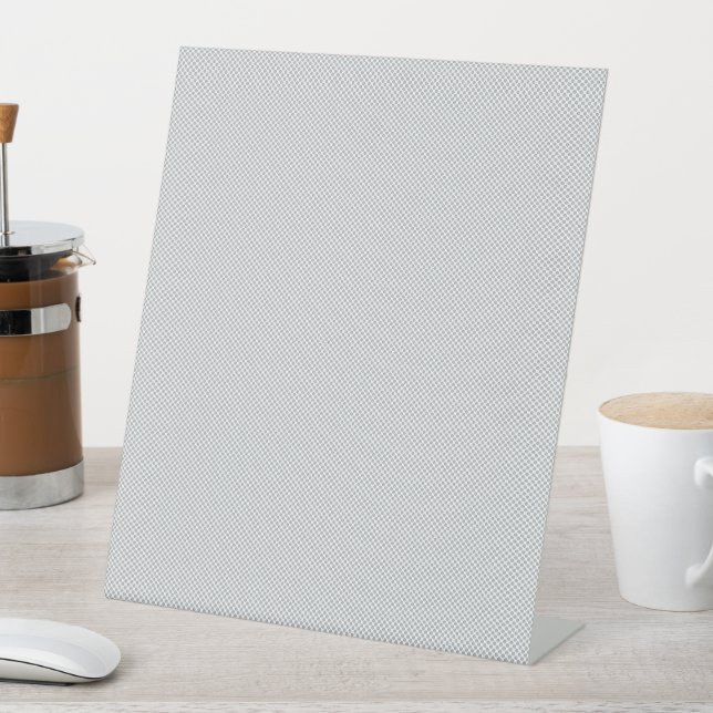 Minimal Grey Polka Dot Pattern  Pedestal Sign (In SItu)