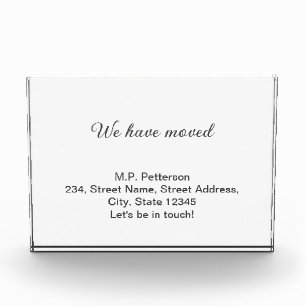 minimal grey we have moved add name address text photo block