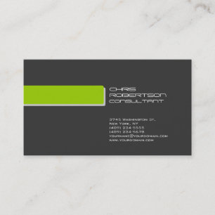 Minimal Grey White Green Attractive Business Card