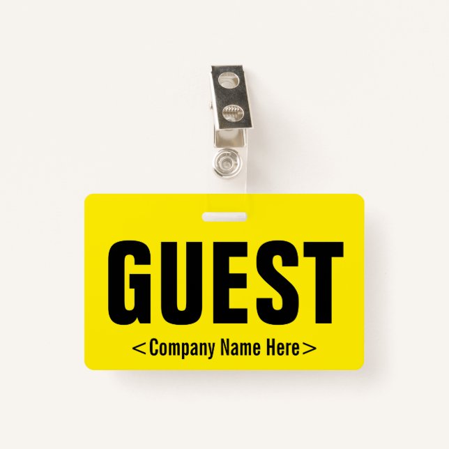 Minimal "GUEST" Badge (Front with Clip)