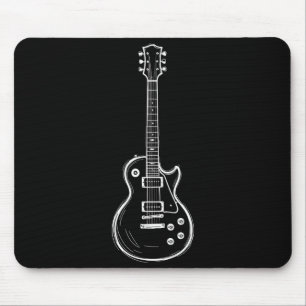 Minimal Guitar Line Art Funny Music Lover Guitaris Mouse Pad