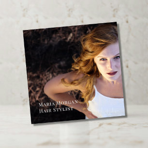 Minimal Hair Stylist Business Square Business Card