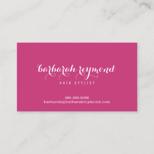 Minimal Hair Stylist (custom profession) fuchsia Business Card