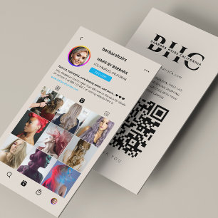 Minimal Hair Stylist Instagram Grid Salon Spa Sand Business Card