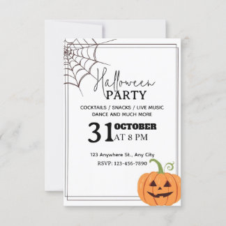 Minimal Halloween Party Invitation – Editable 
