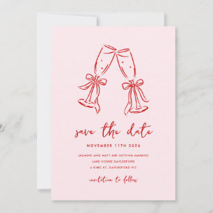 Minimal Hand Drawn Whimsical Doodle Save The Date