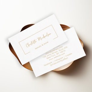 Minimal, Handwriting, White Business Card
