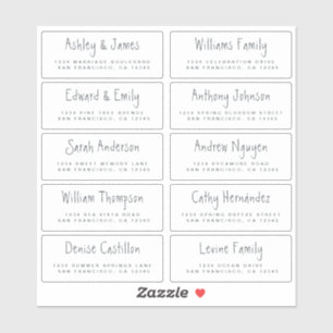 Minimal Handwritten Script Wedding Address Labels